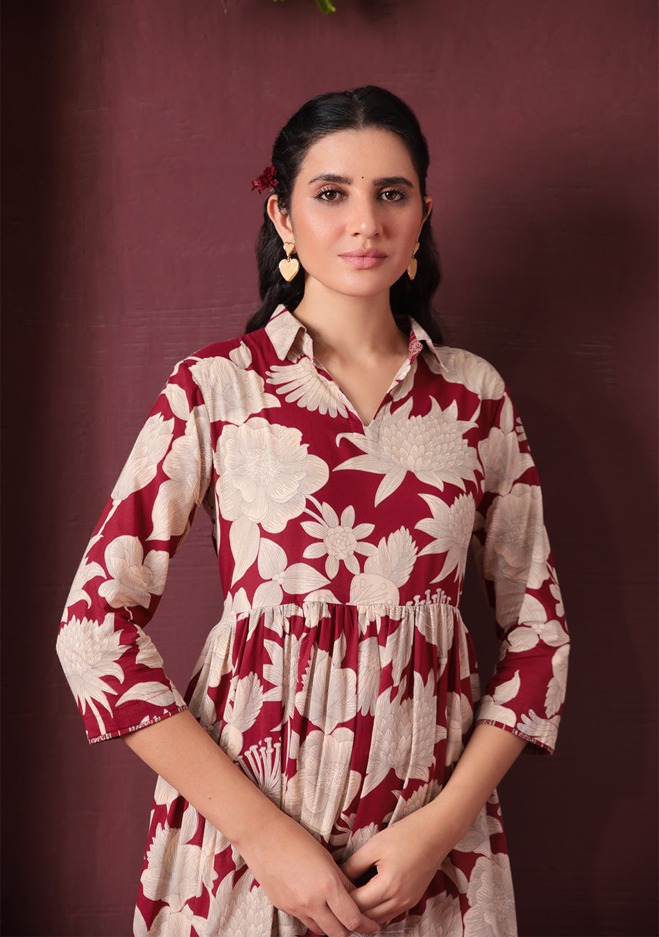 RED BOTANICAL DRESS