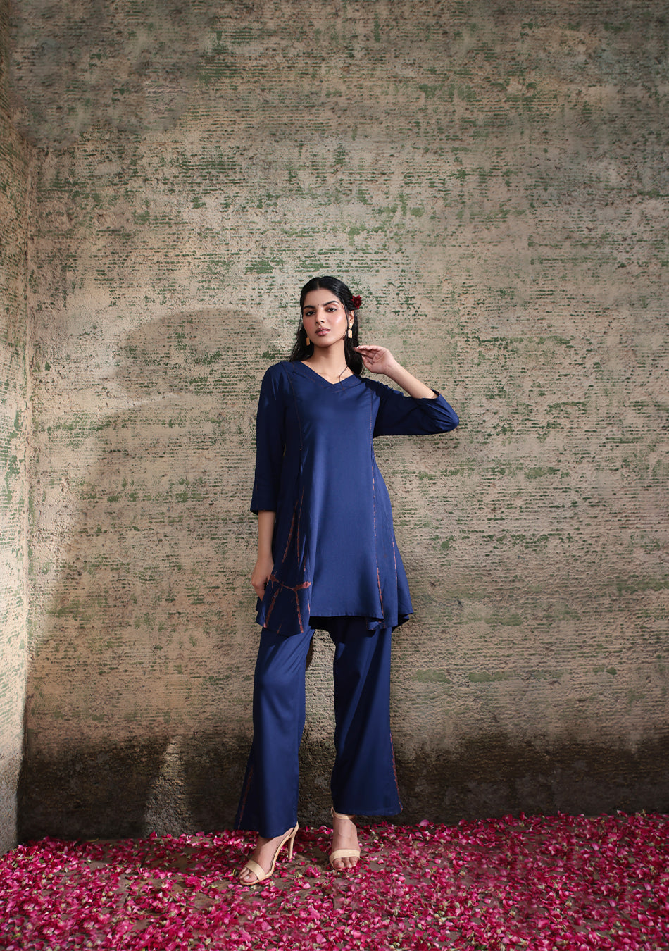 Indigo Shibori Split Co-ord Set