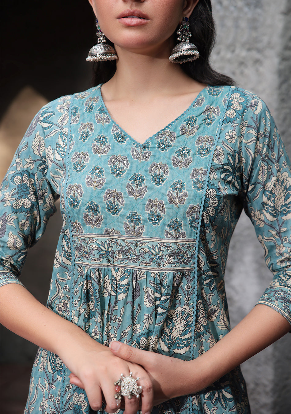 Sage Bloom Printed Suit Set