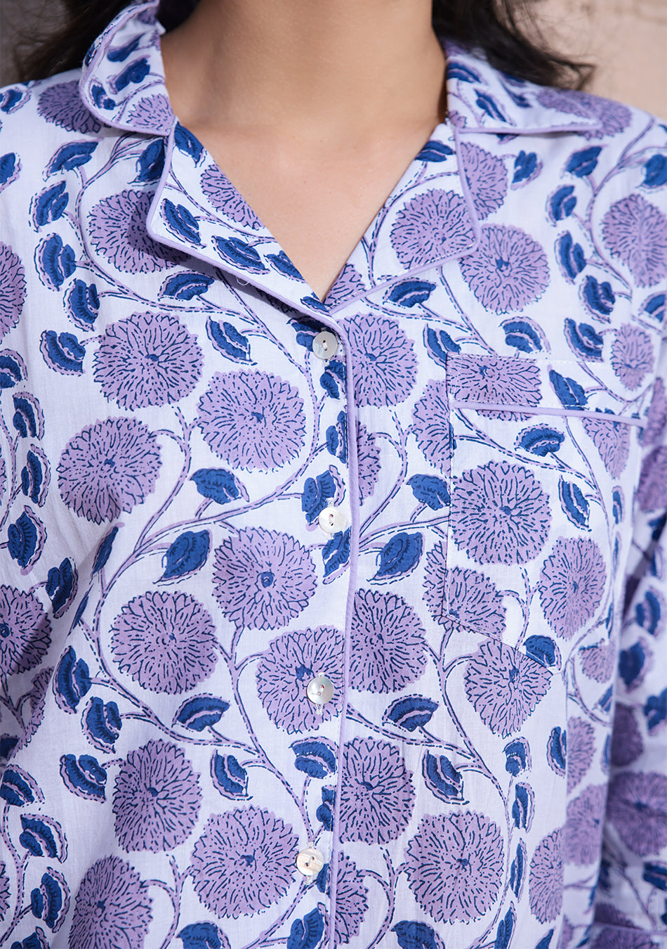 Lavender Bloom Night Suit