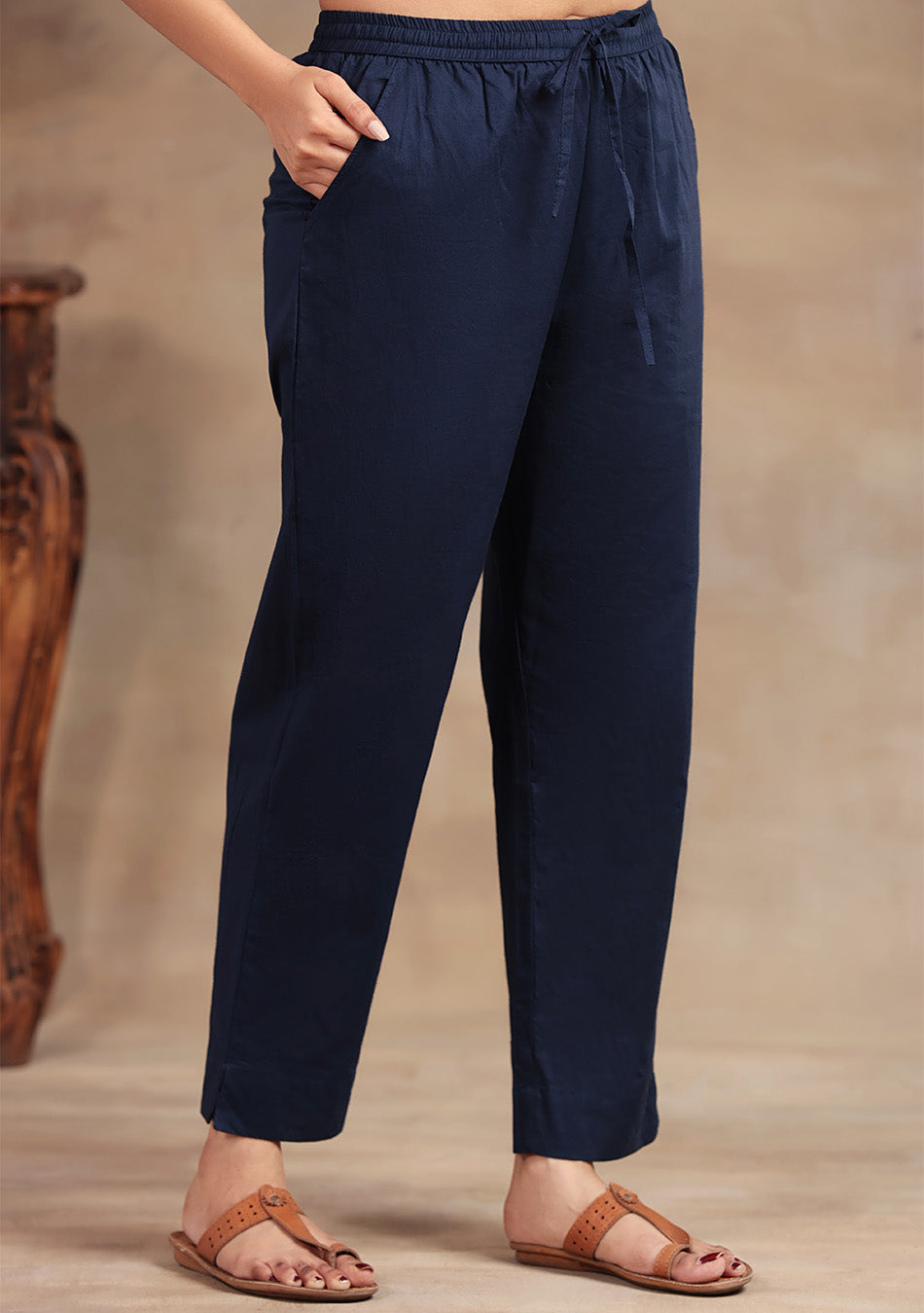 Navy Bloom embroidered suit set