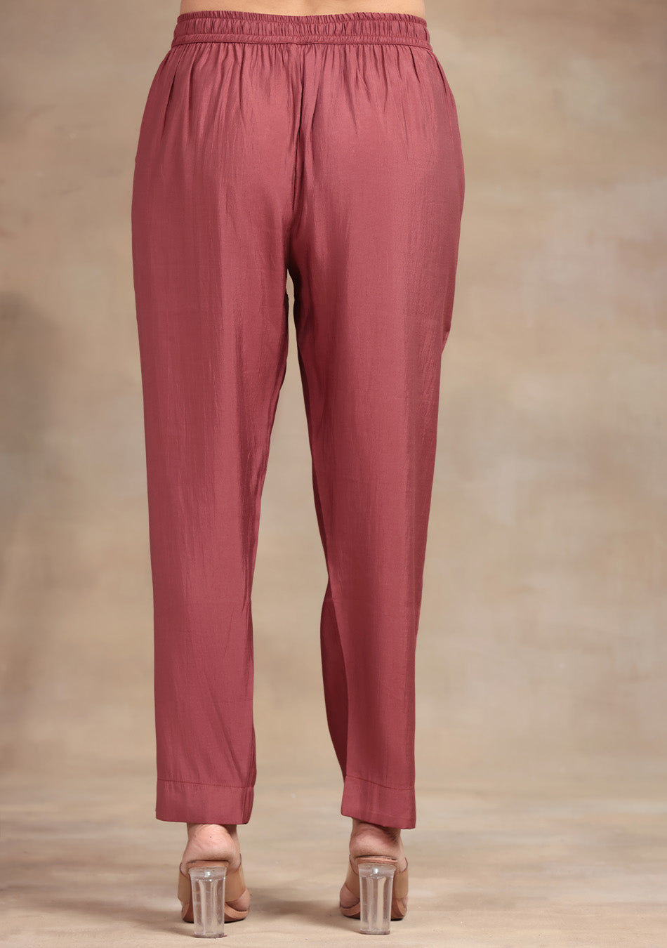 Wine Glow Embroidered Suit Set