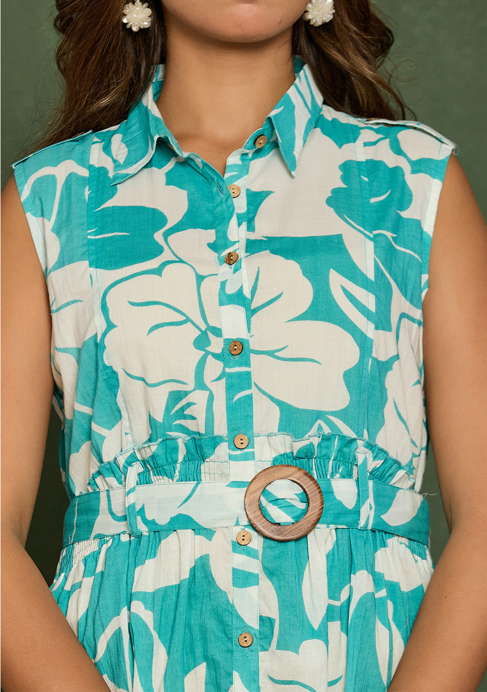 Aqua Floral Aura Dress