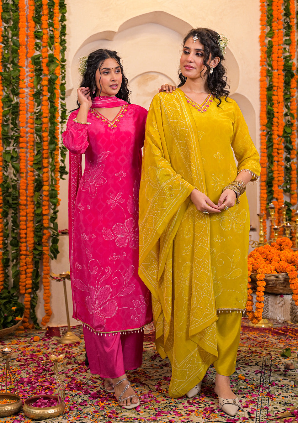 Mustard Glow Crepe Suit Set