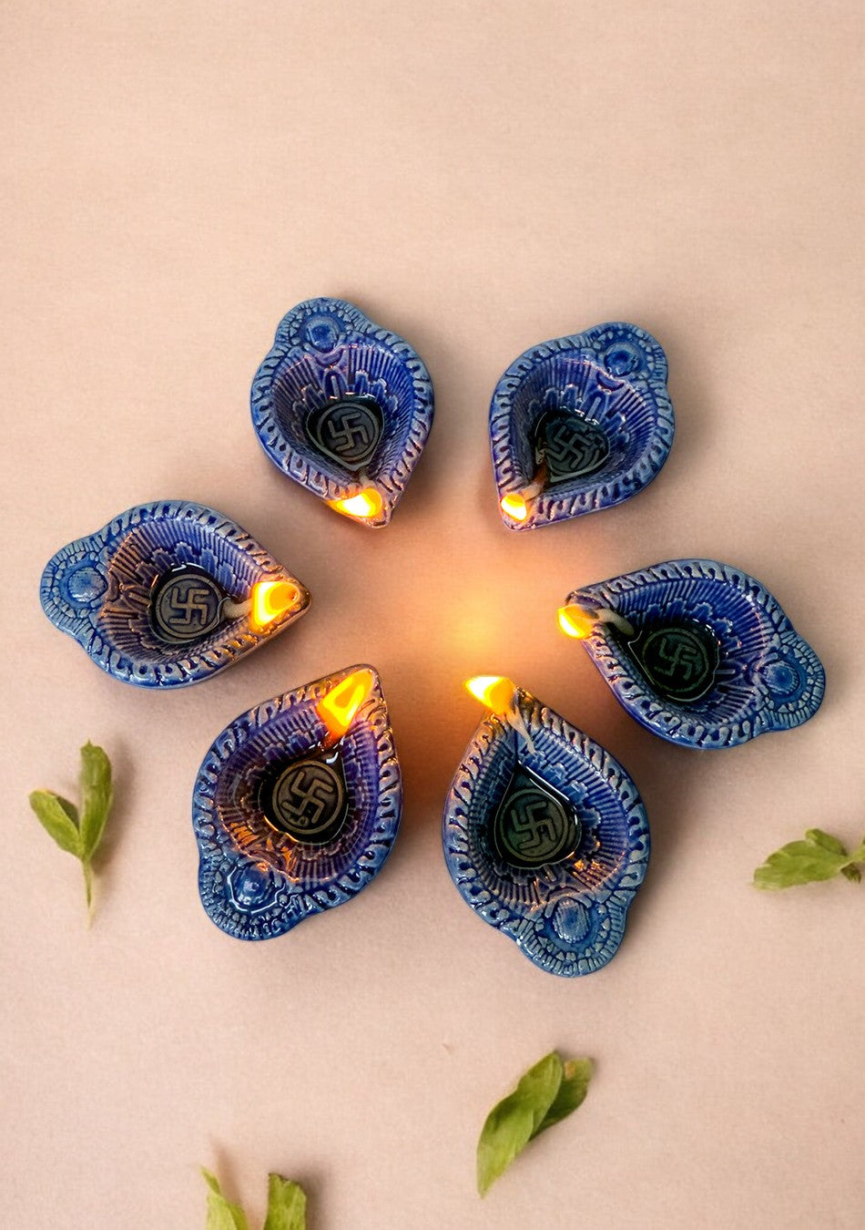 Ocean Swastic Diya Set of 6