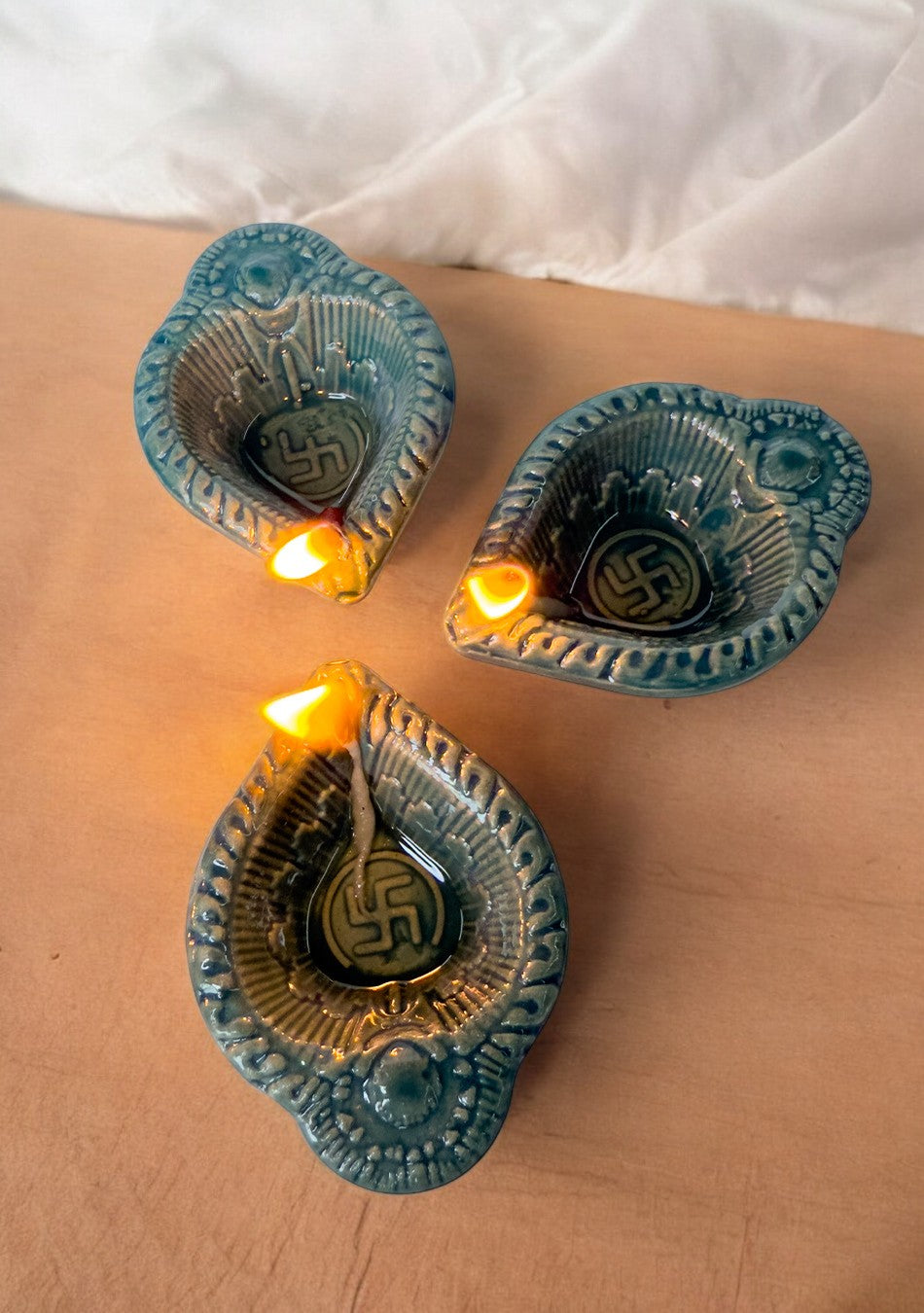 Sky Swastic Diya Set of 6