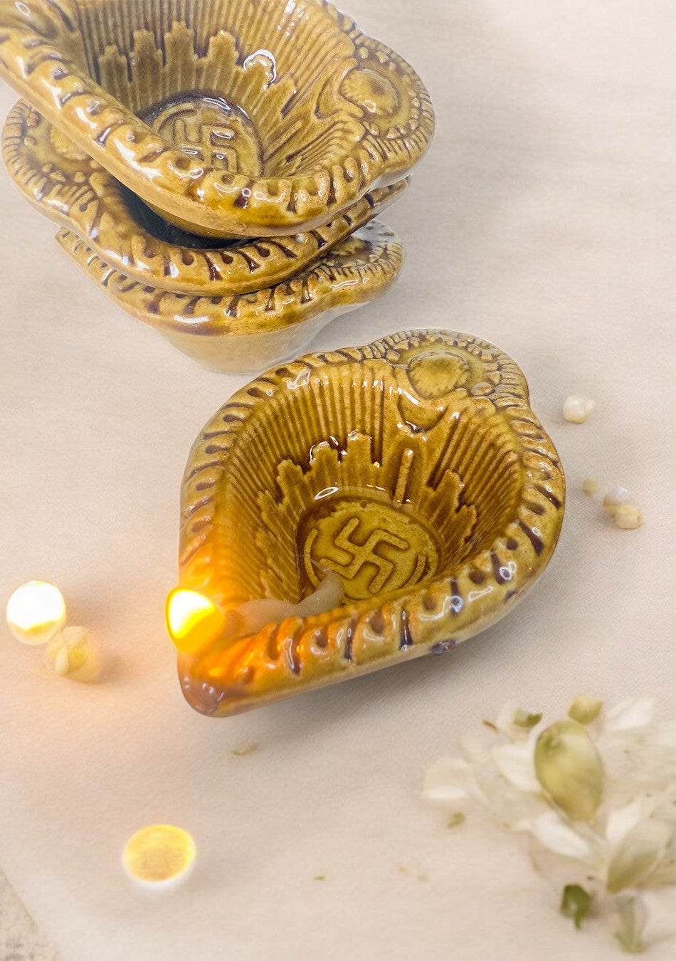 Sage Swastic Diya Set of 6