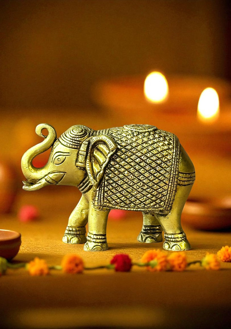 Antique Brass Maharaja Elephant