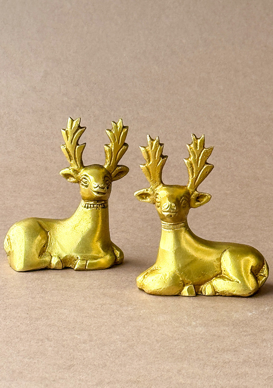 Antique Brass Royal Stag Pair