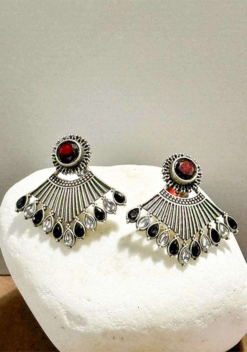 CRIMSON WHISPERING WIND STUDS