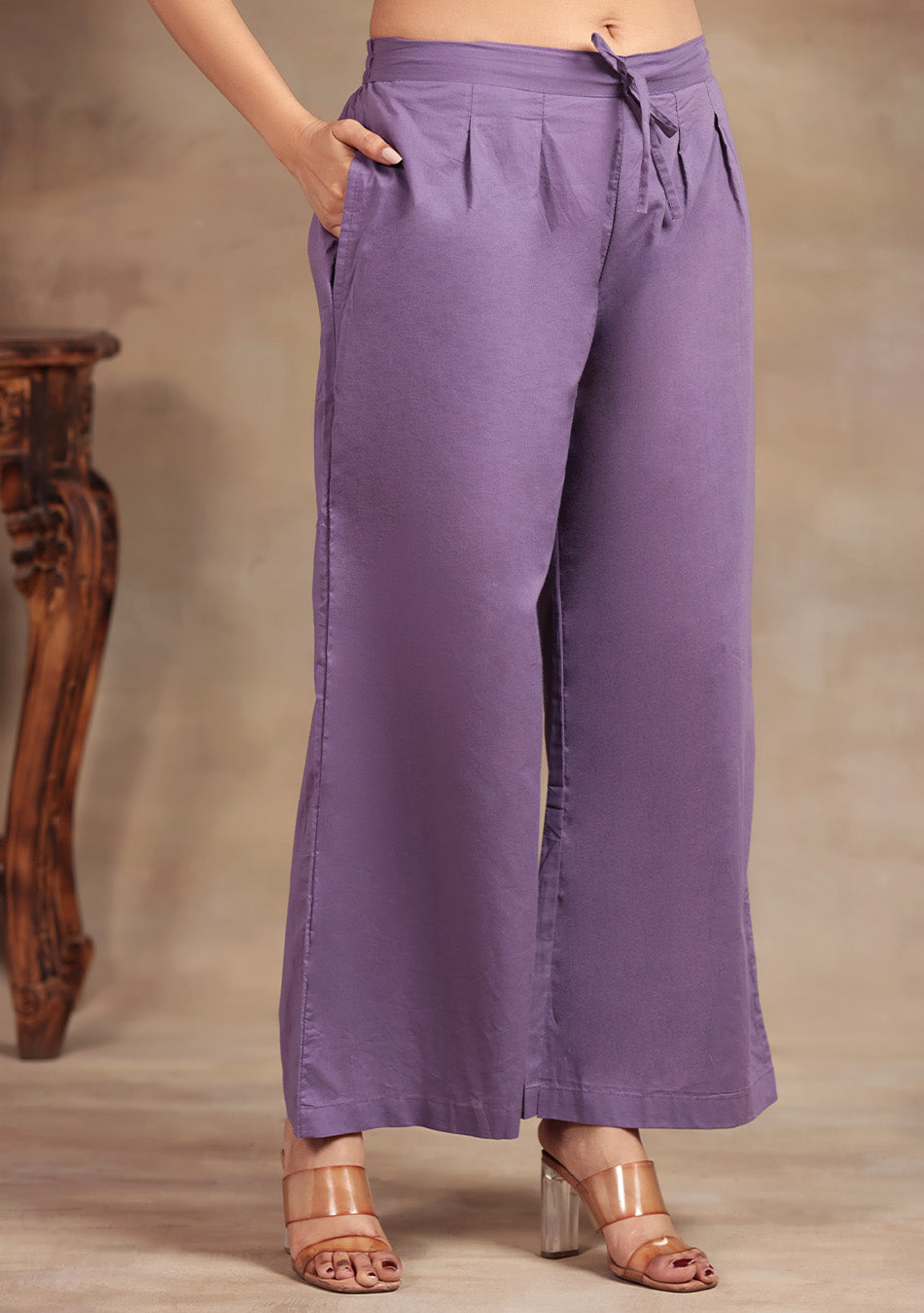 Lavender elegance Embroidered Suit Set