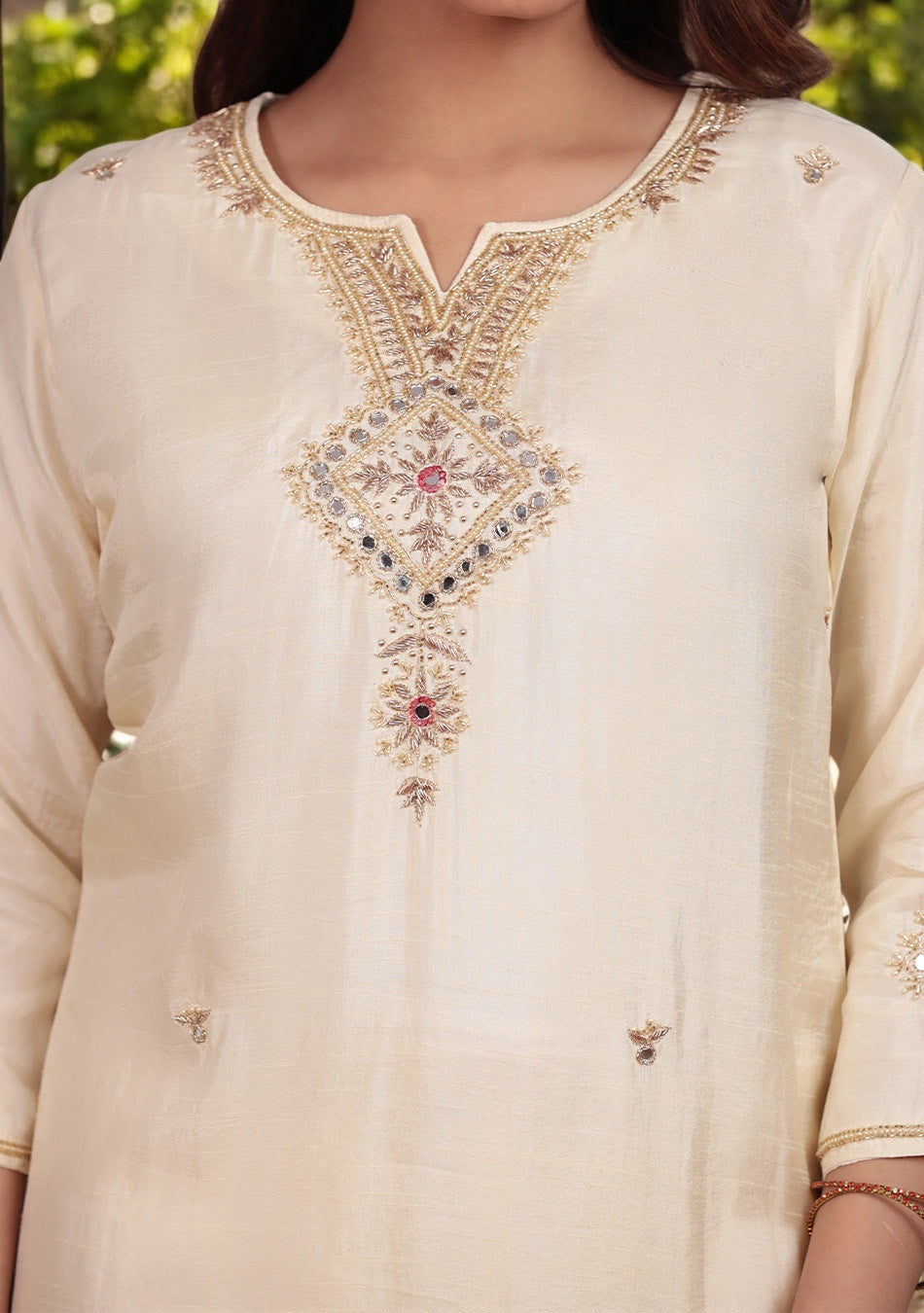Ivory glow Zardozi Suit Set