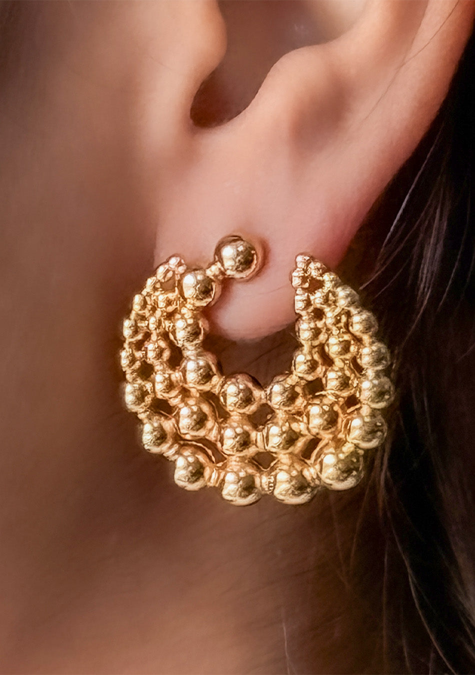 Golden Beaded Earrings