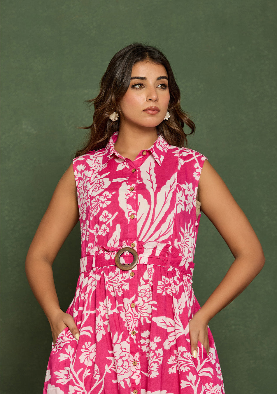 Dark Pink Floral Aura Dress