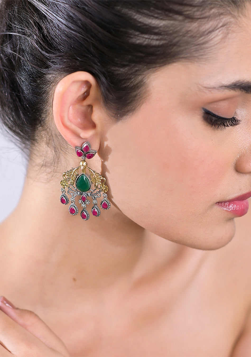 Peacock Jewel Dangle Earrings