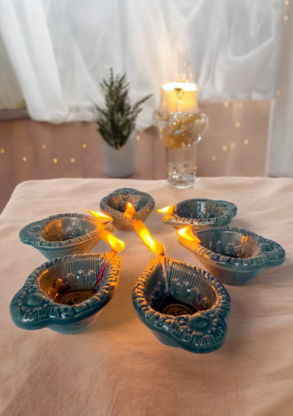 Sky Swastic Diya Set of 6