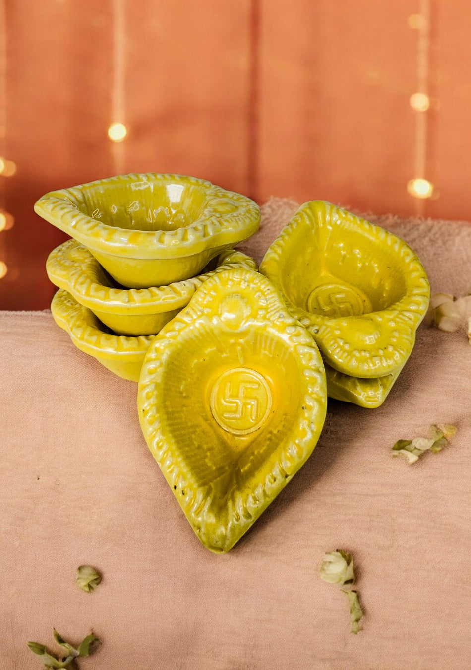 Amber Swastic Diya Set of 6