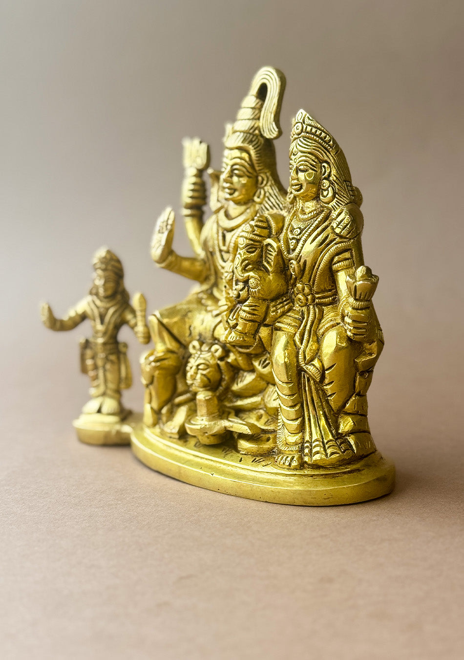 Antique Brass Trinetra Parivar