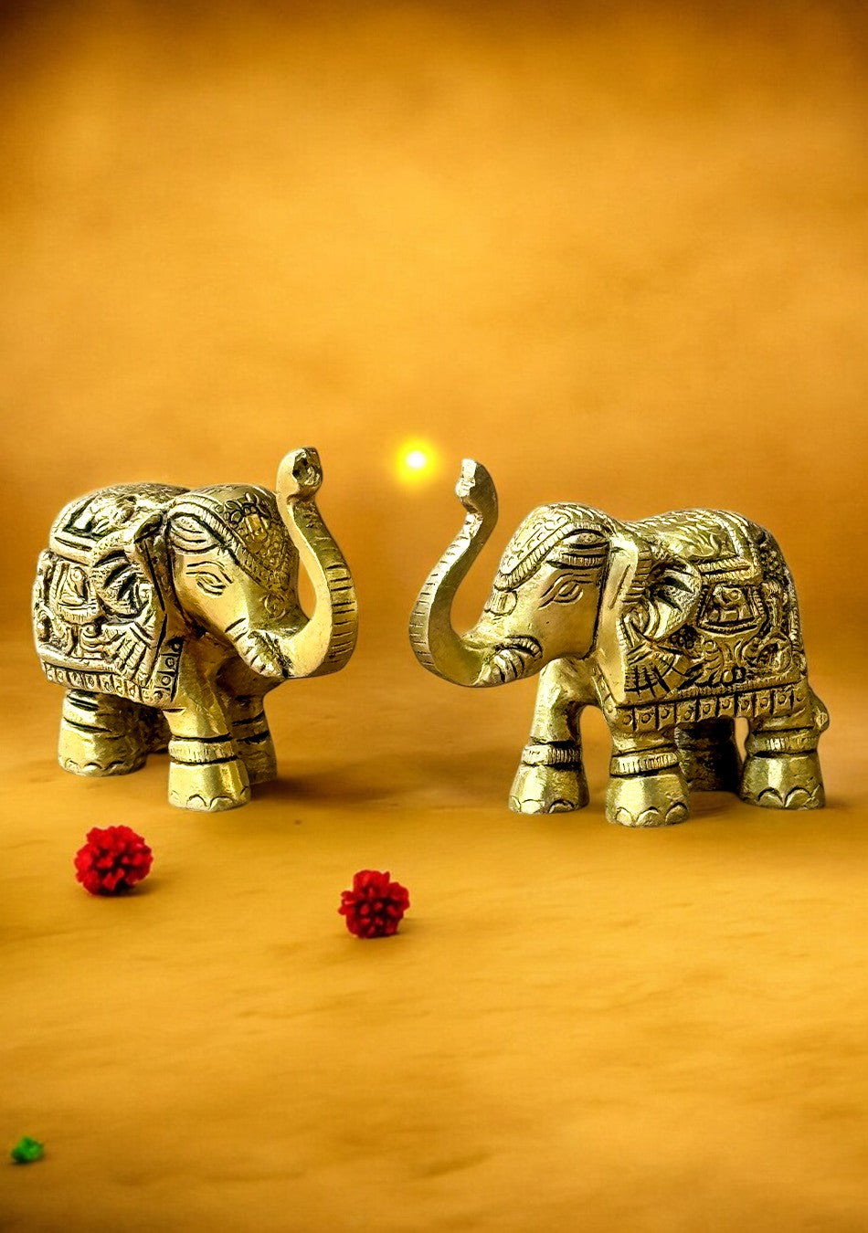 Antique Brass Royal Elephant Duo