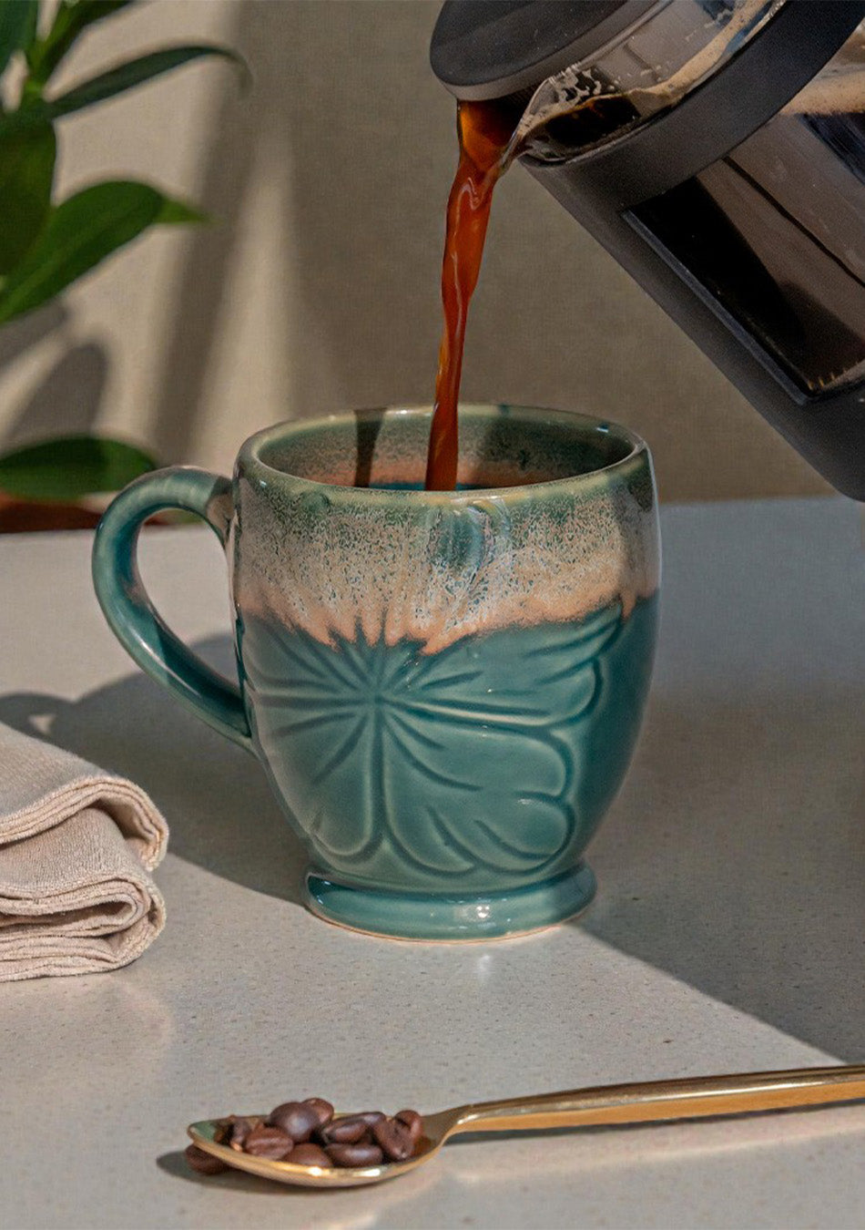 Green Honeycreeper Mugs - Handcrafted