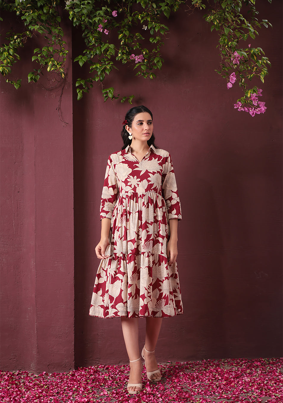 RED BOTANICAL DRESS