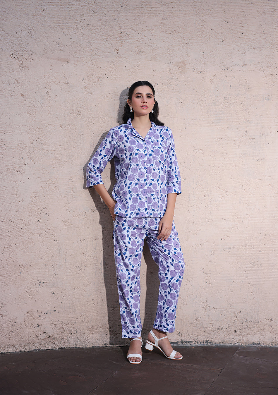 Lavender Bloom Night Suit