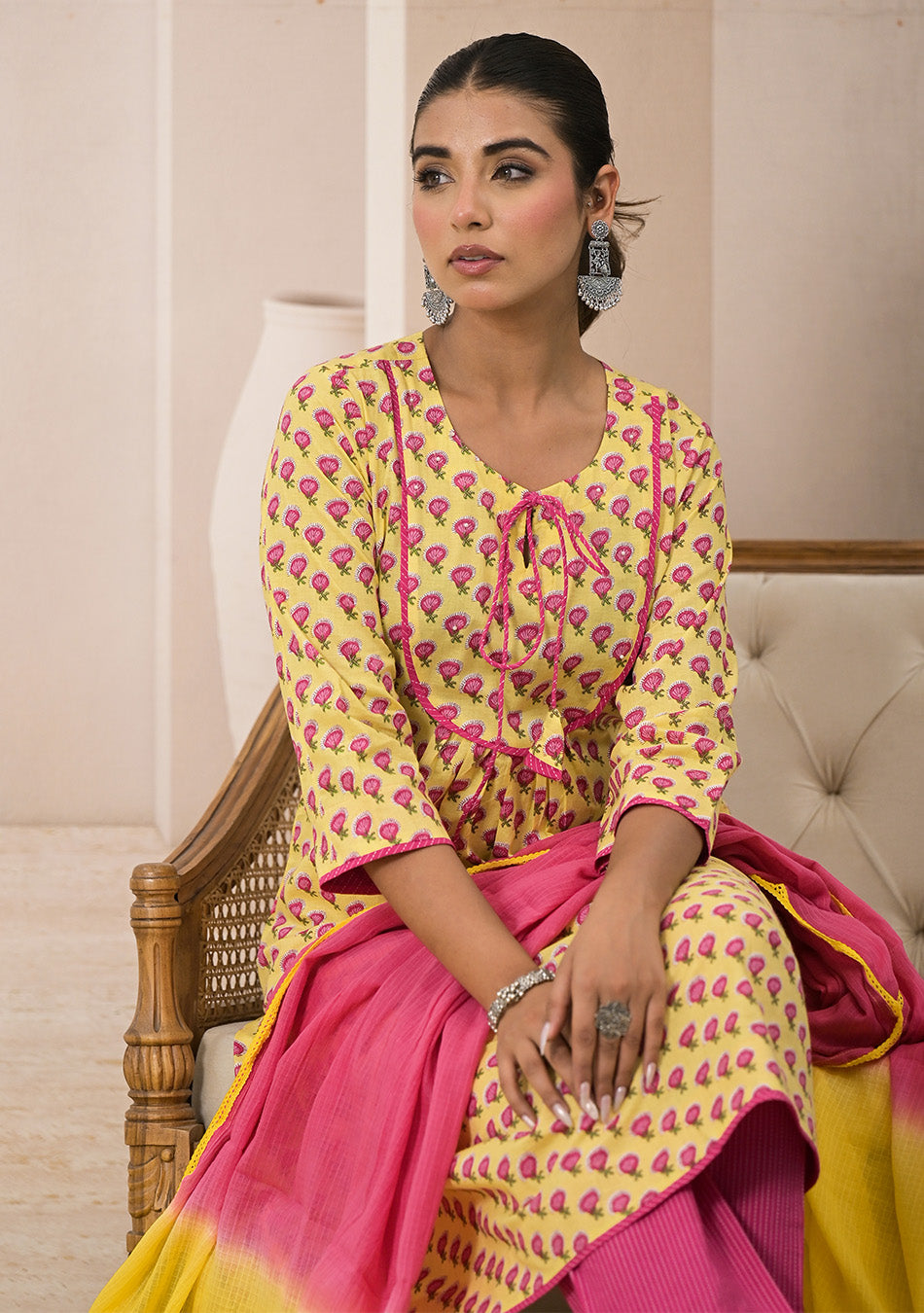 Sunshine Bloom Anarkali Suit Set