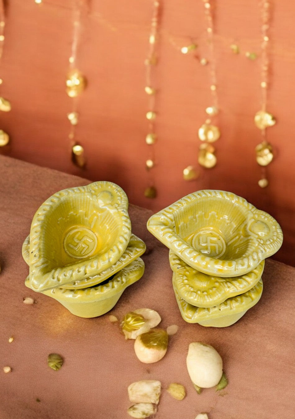 Amber Swastic Diya Set of 6