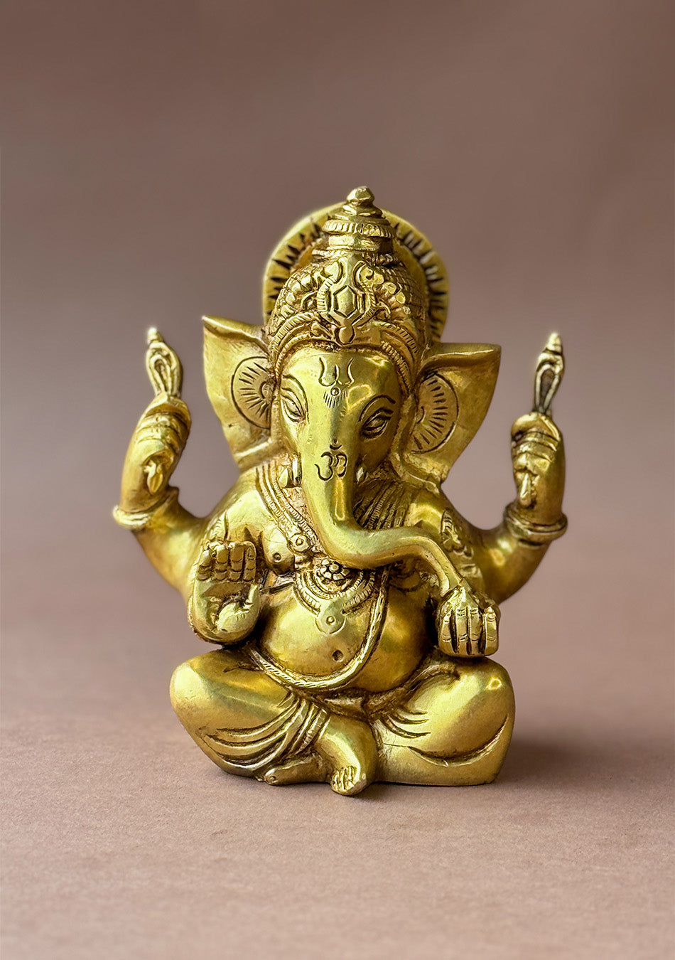 Antique Brass Chaturbhuj Ganesha