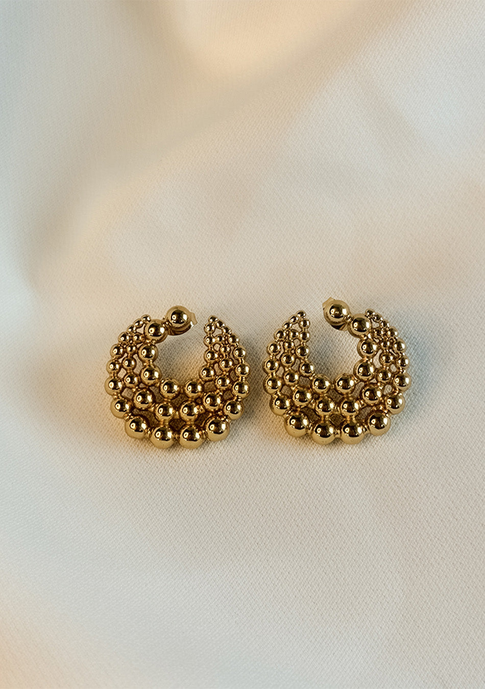 Golden Beaded Earrings