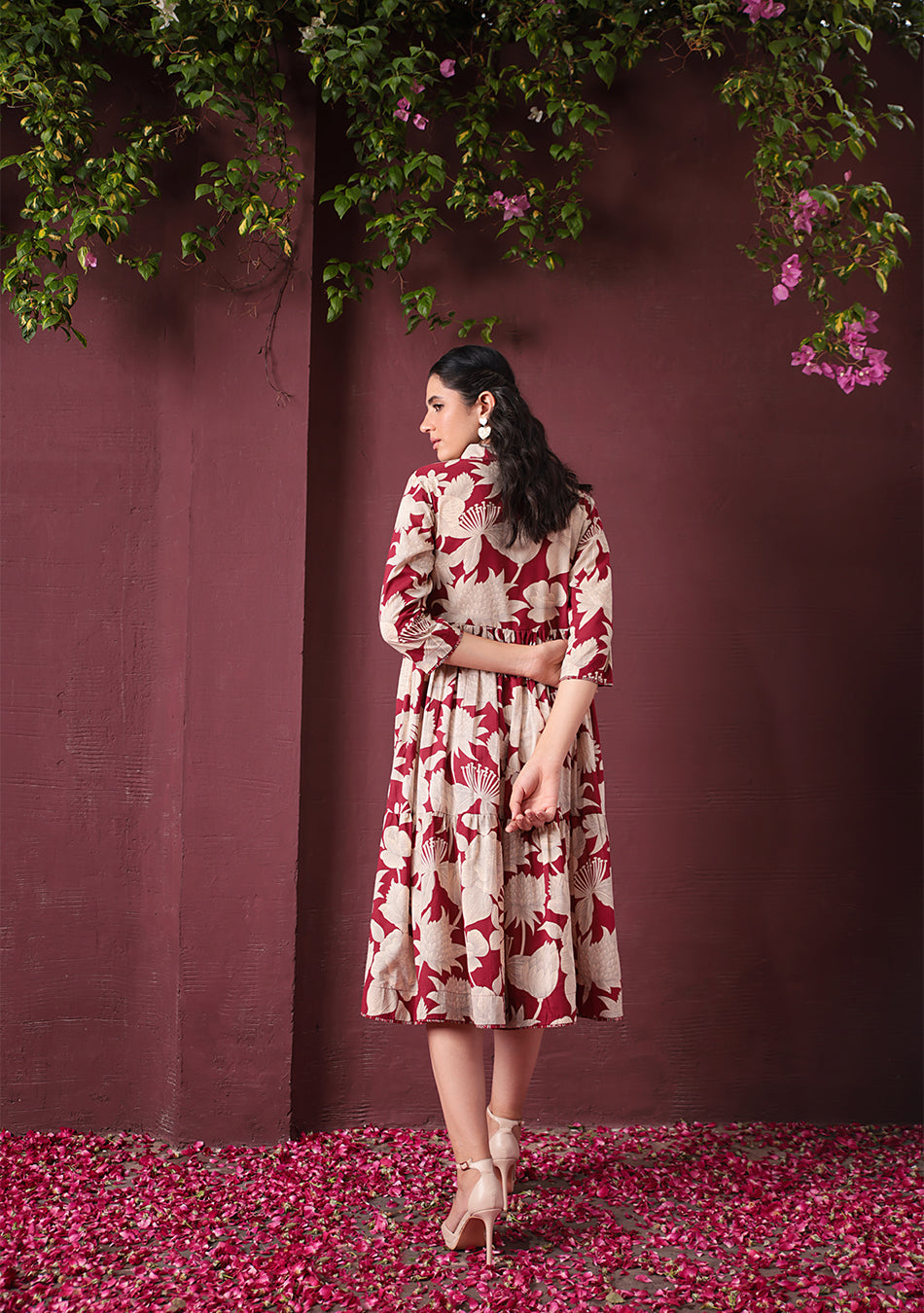 RED BOTANICAL DRESS