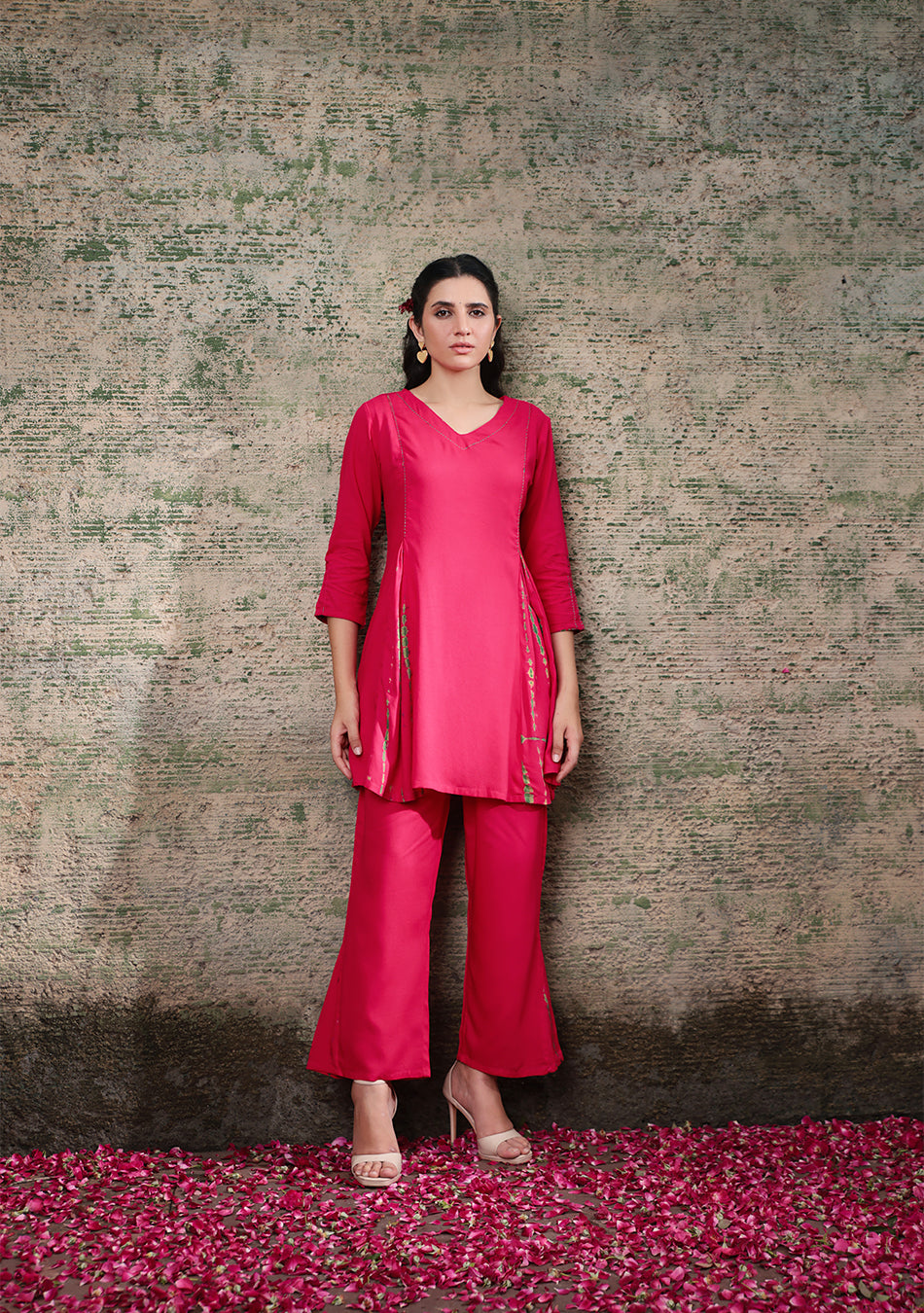 Magenta Shibori Split Co-ord Set