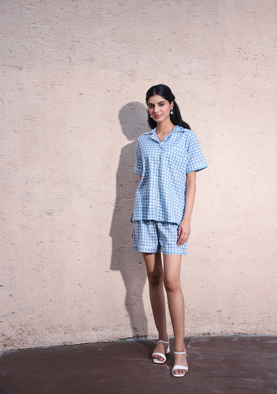 Sky Grid Night Suit