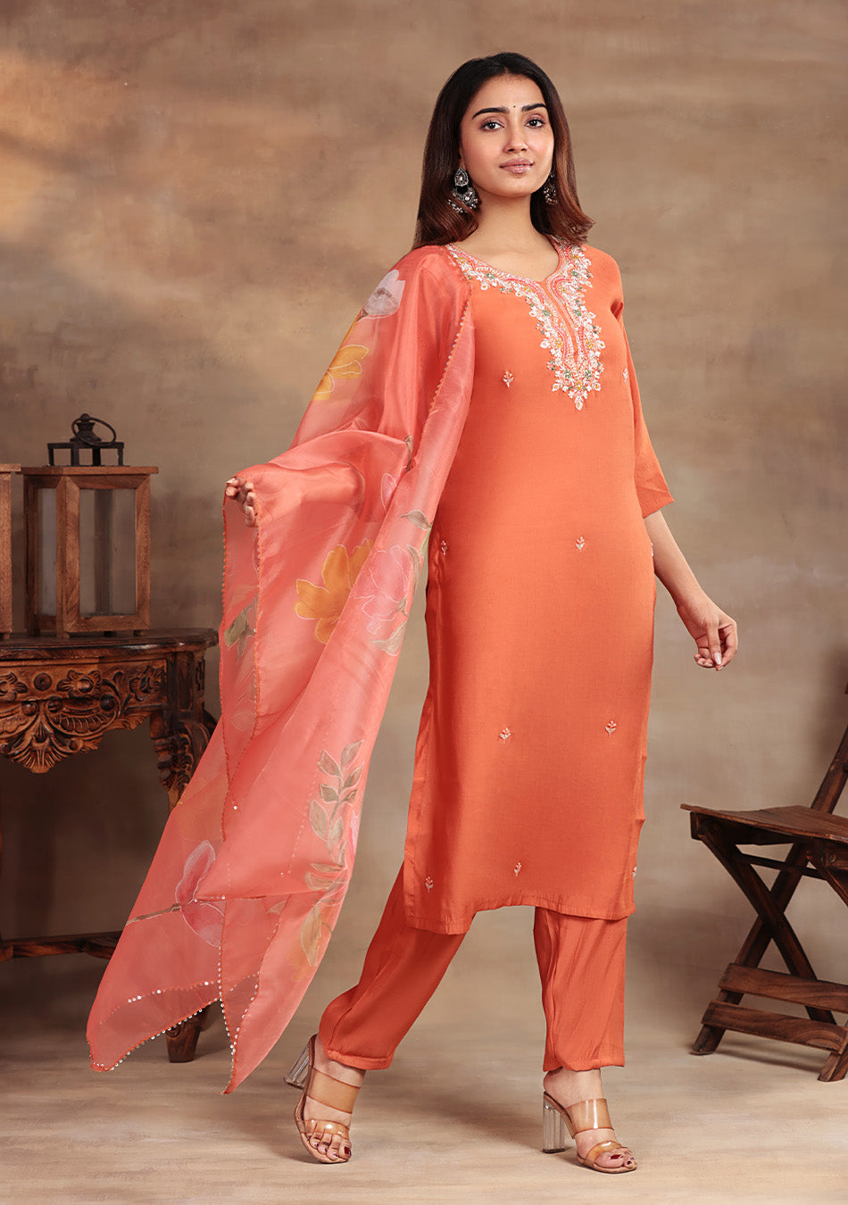 Peach Elegance Suit Set