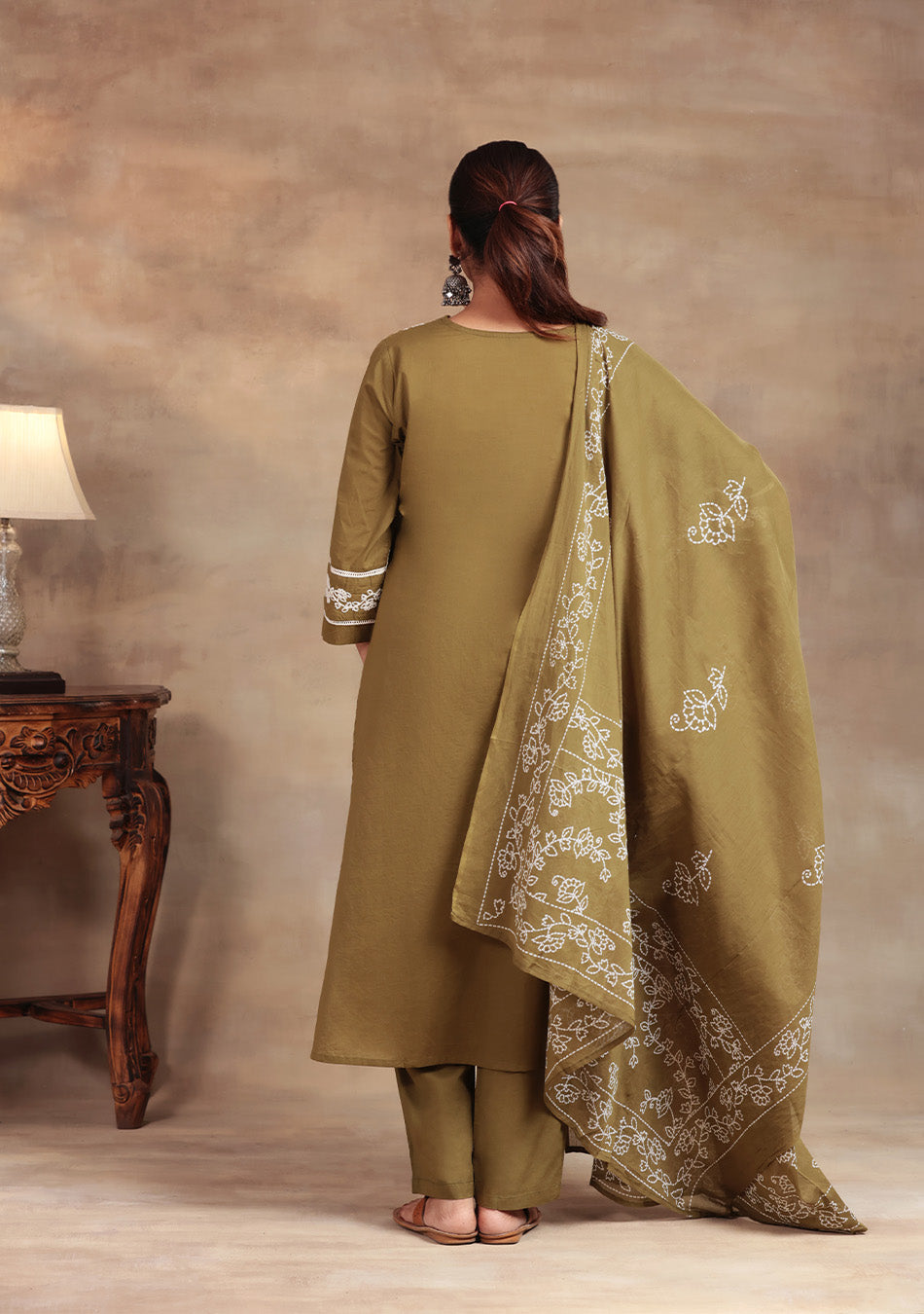Olive Meadow Cotton Suit Set