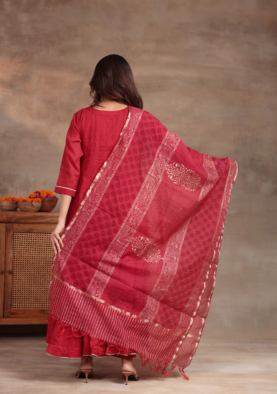 Ruby Glow Anarkali Suit Set