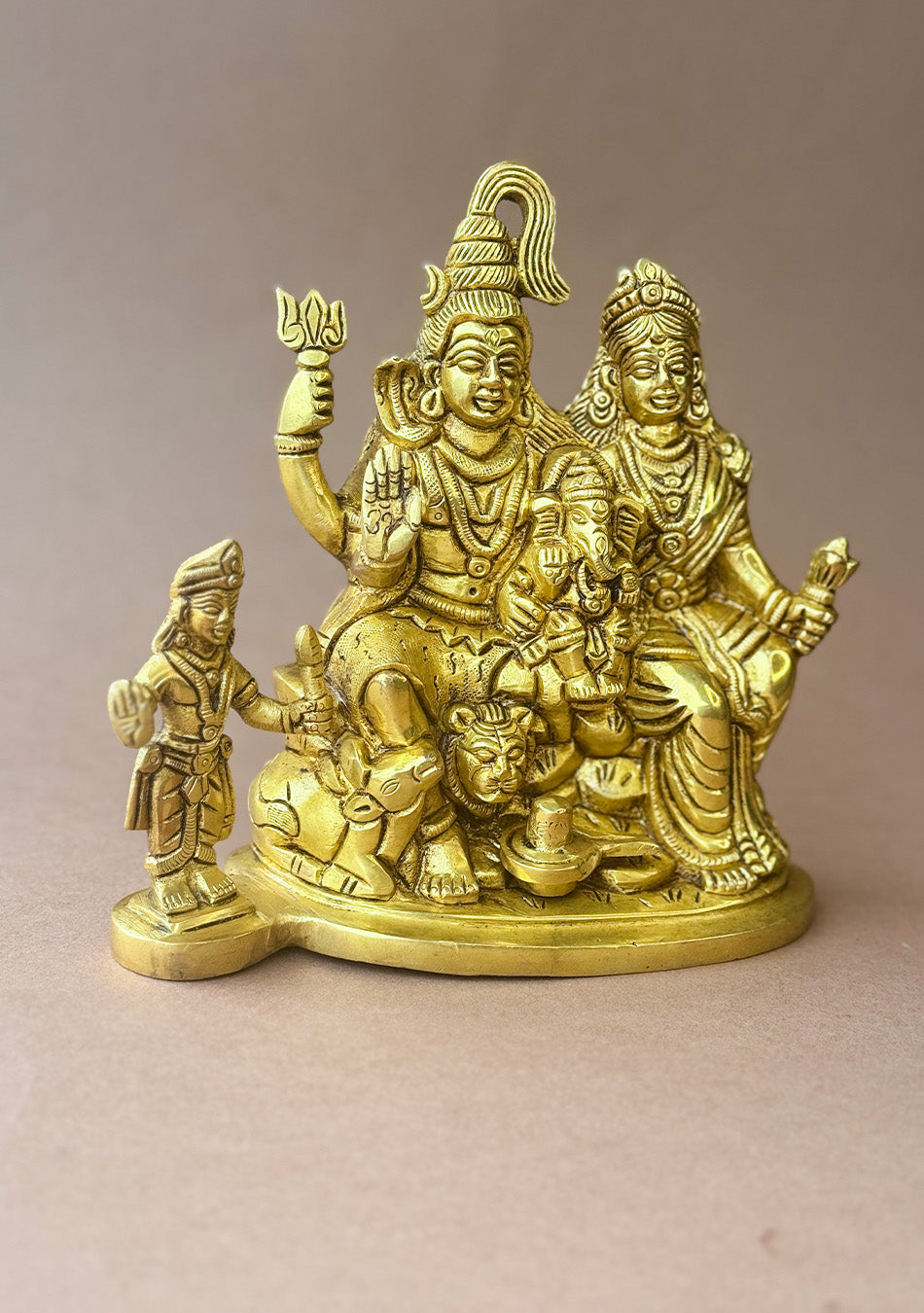 Antique Brass Trinetra Parivar