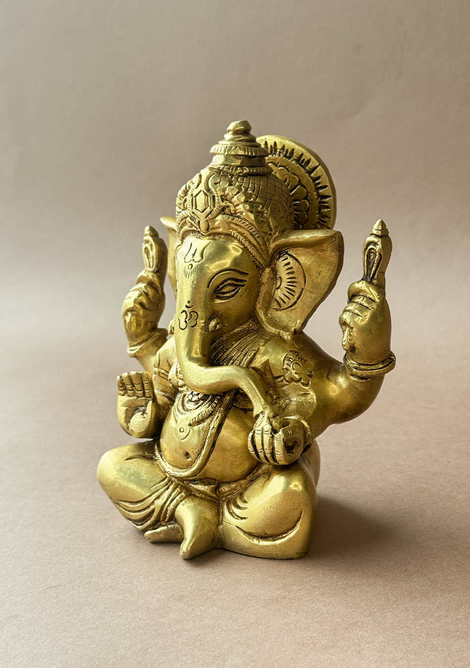 Antique Brass Chaturbhuj Ganesha