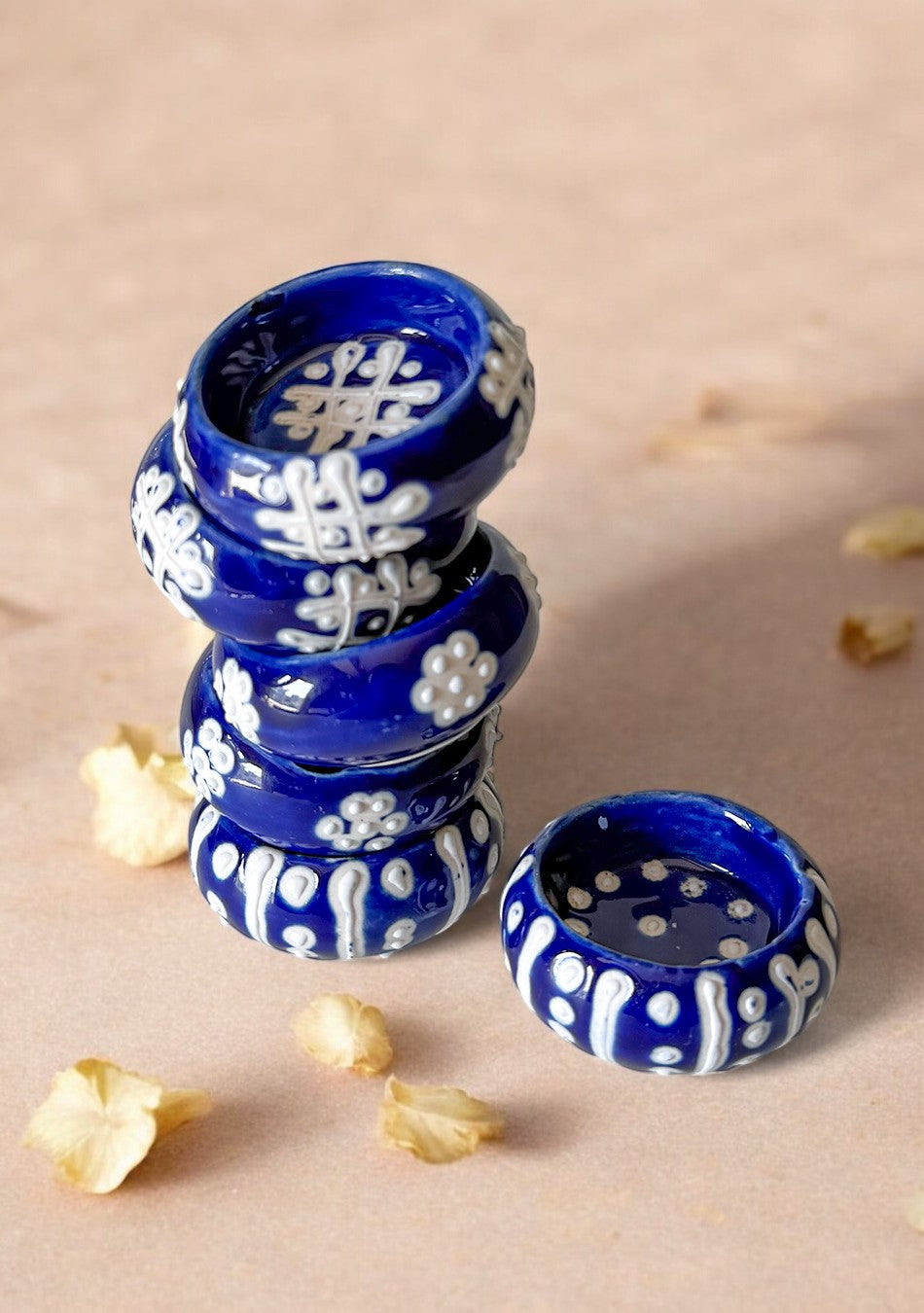 Handcrafted Blue painted Diya