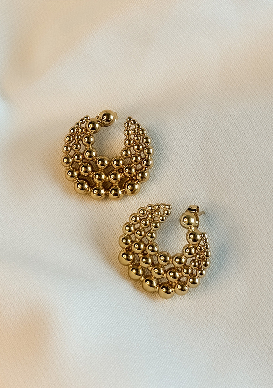 Golden Beaded Earrings