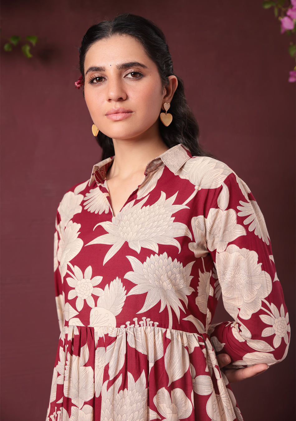 RED BOTANICAL DRESS