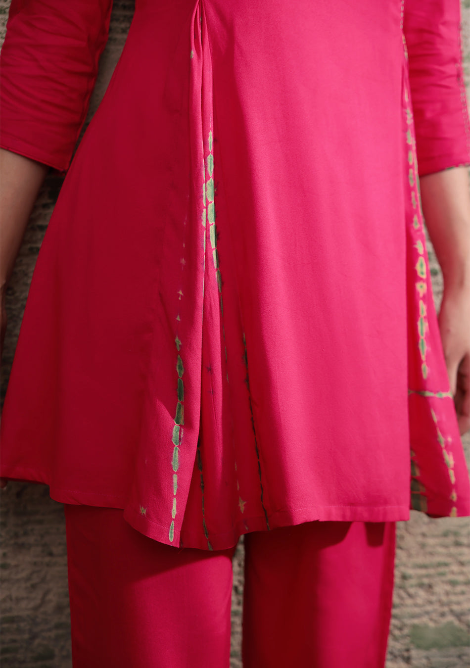 Magenta Shibori Split Co-ord Set