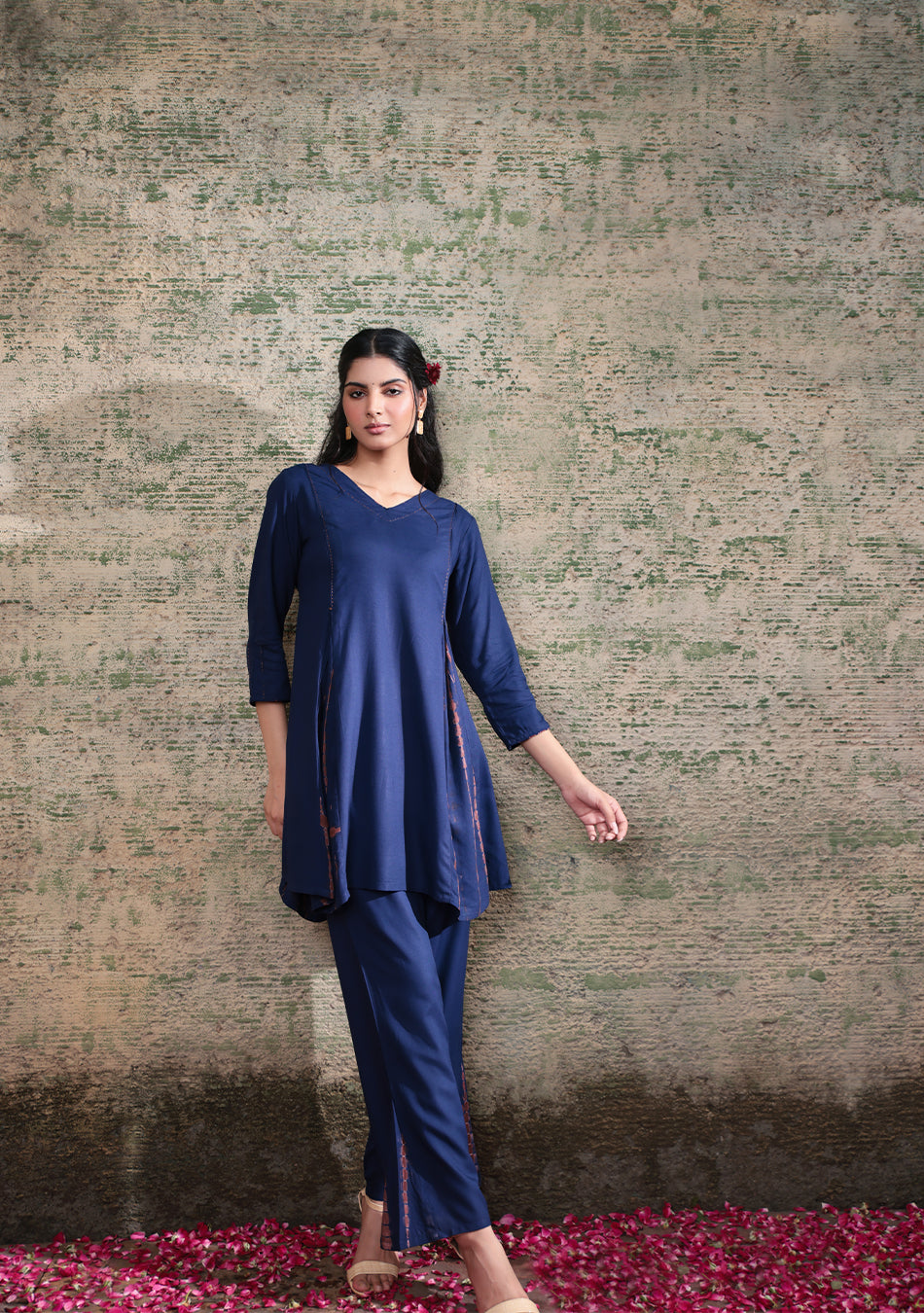 Indigo Shibori Split Co-ord Set