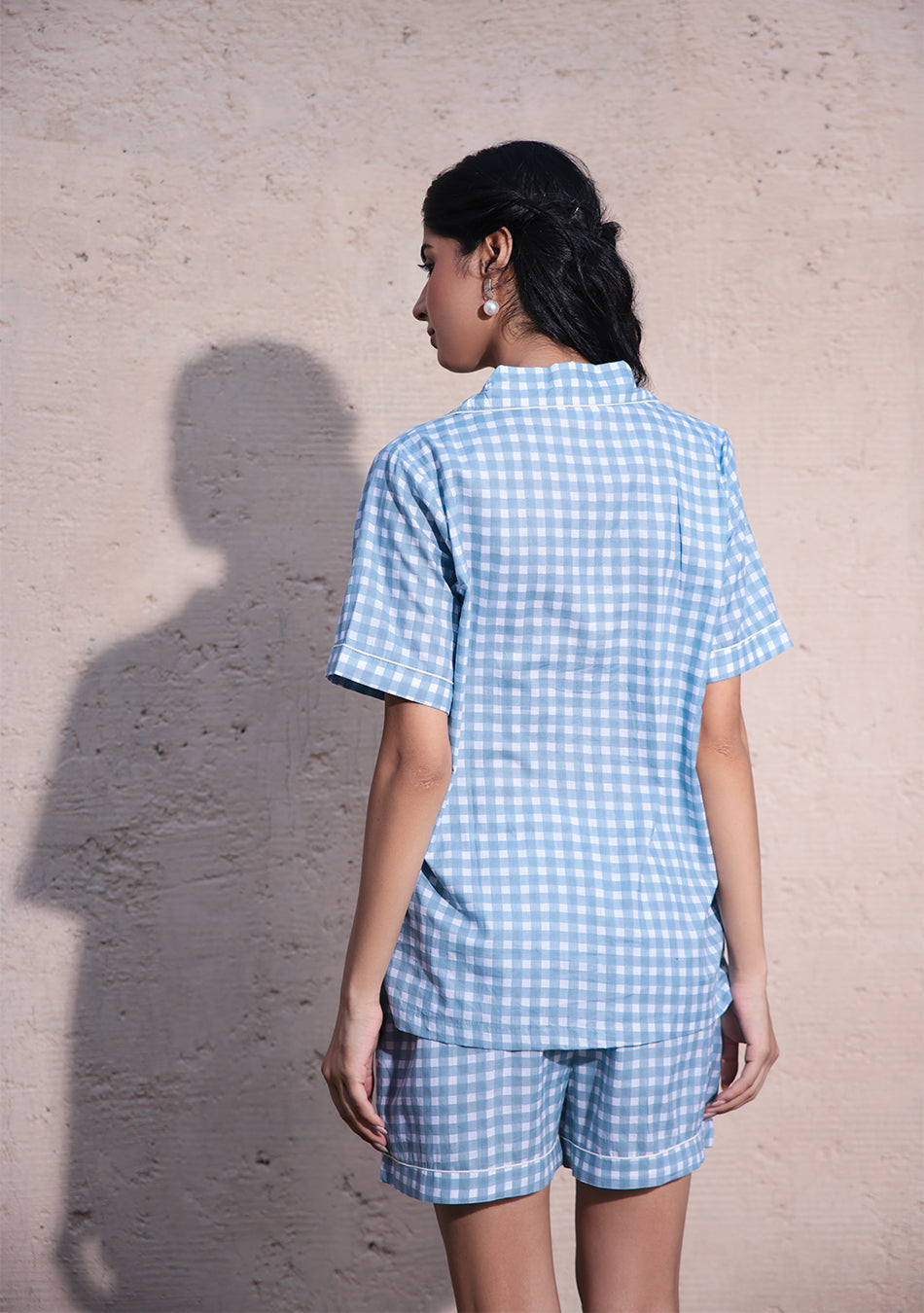 Sky Grid Night Suit