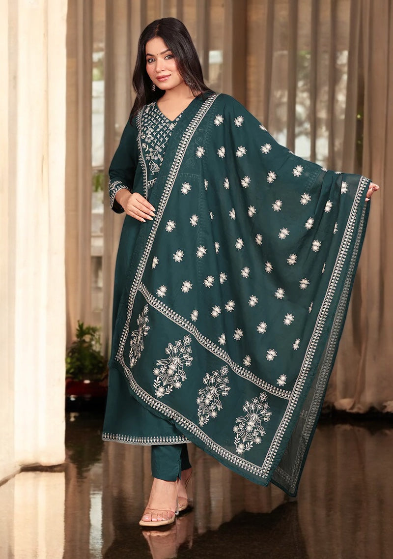 Emerald Noor Embroidery Suit Set