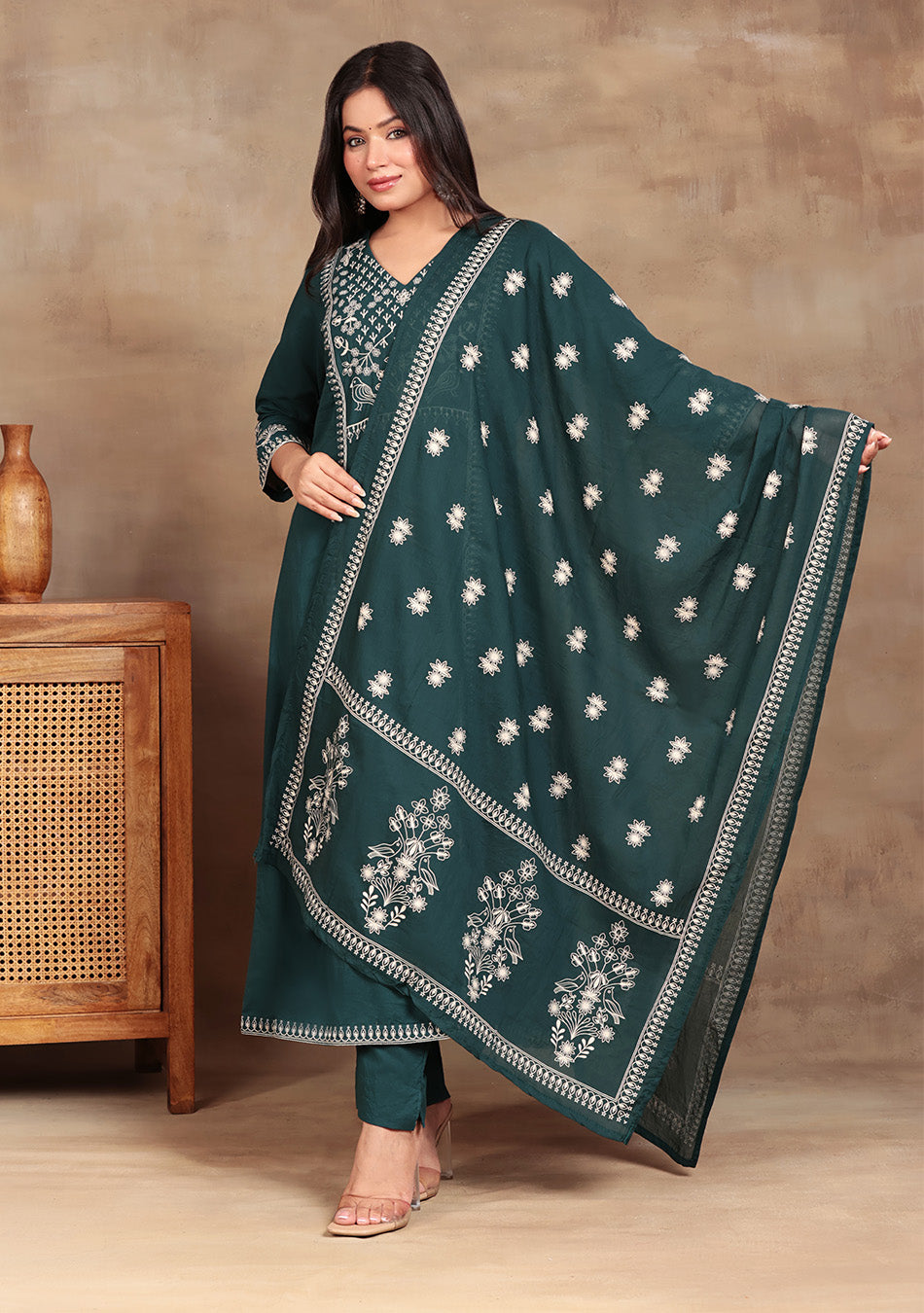 Emerald Noor Embroidery Suit Set