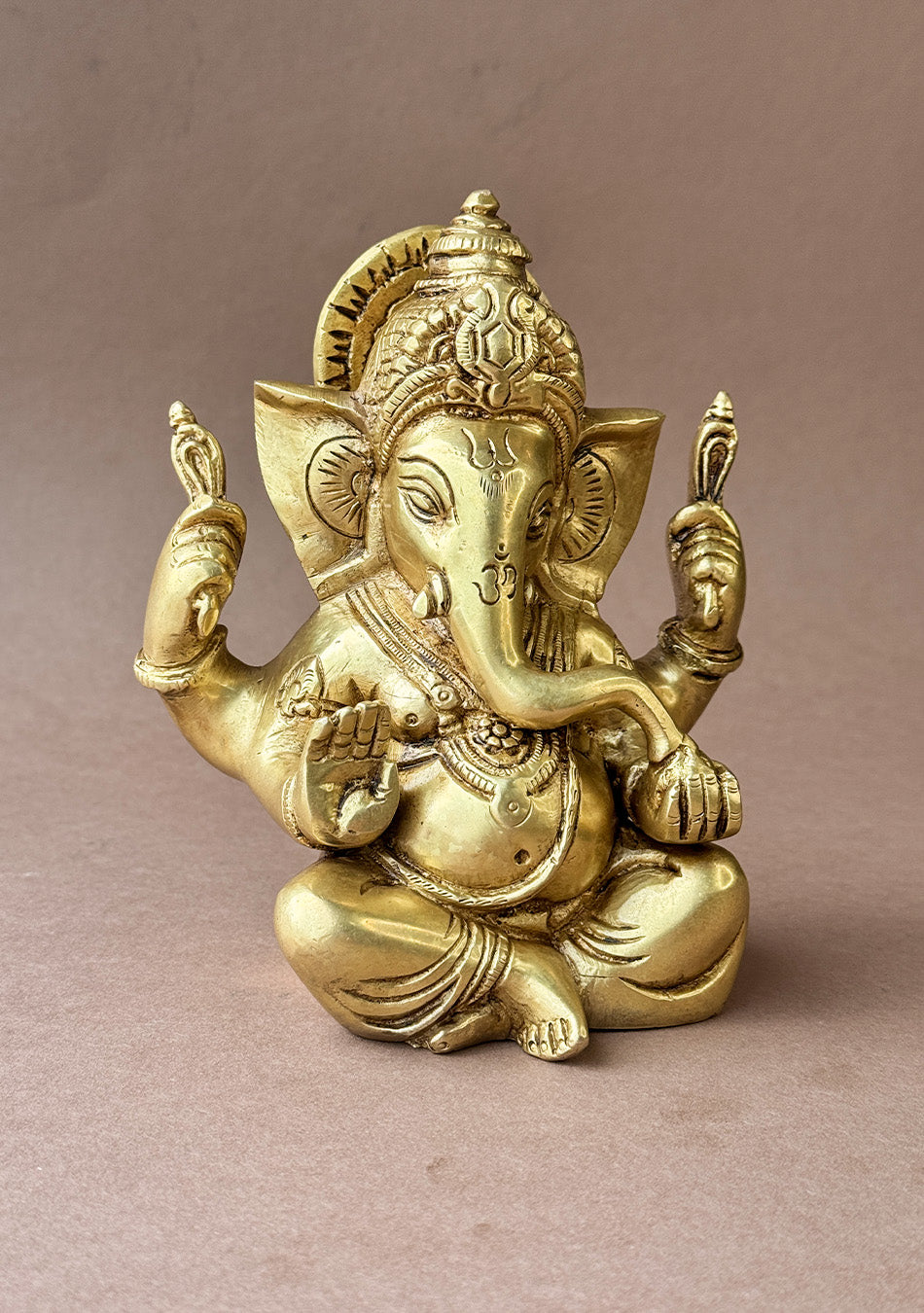 Antique Brass Chaturbhuj Ganesha