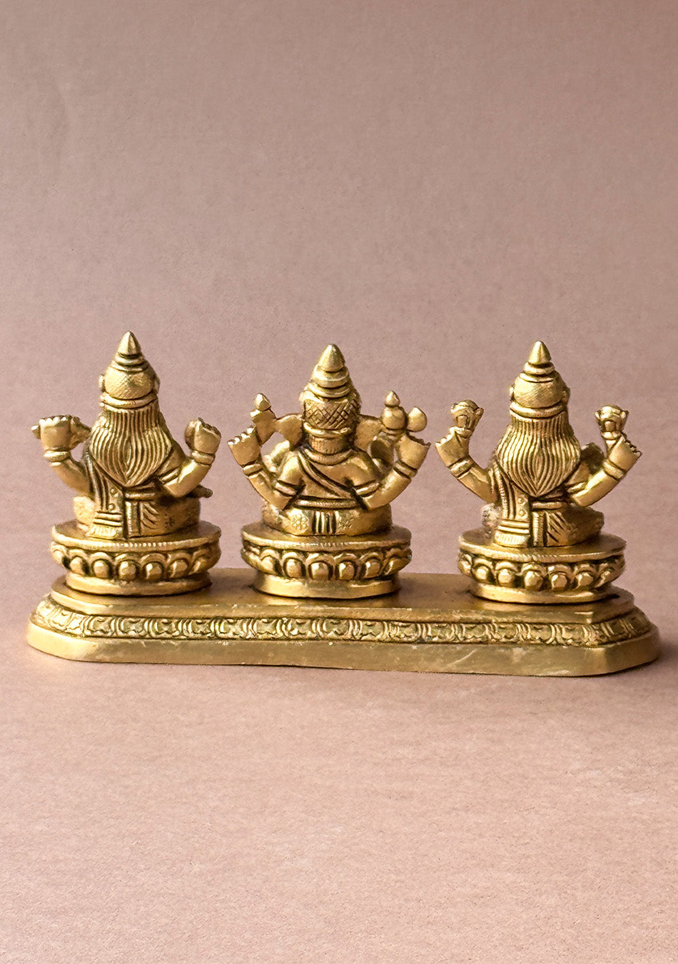 Antique Brass Lakshmi Ganesha Saraswati Set