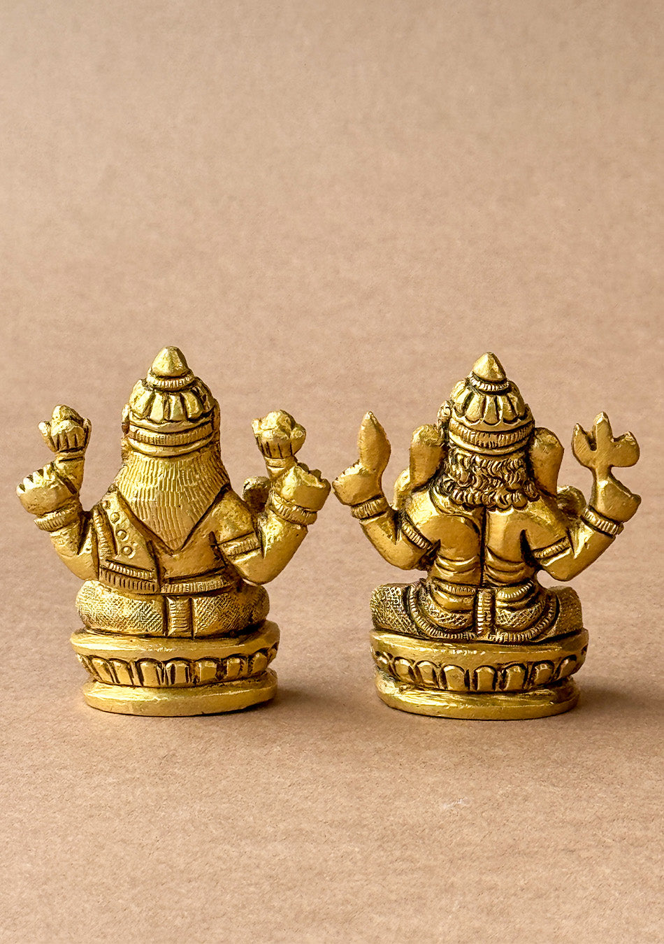 Antique Brass Lakshmi Ganesha Idol Pair
