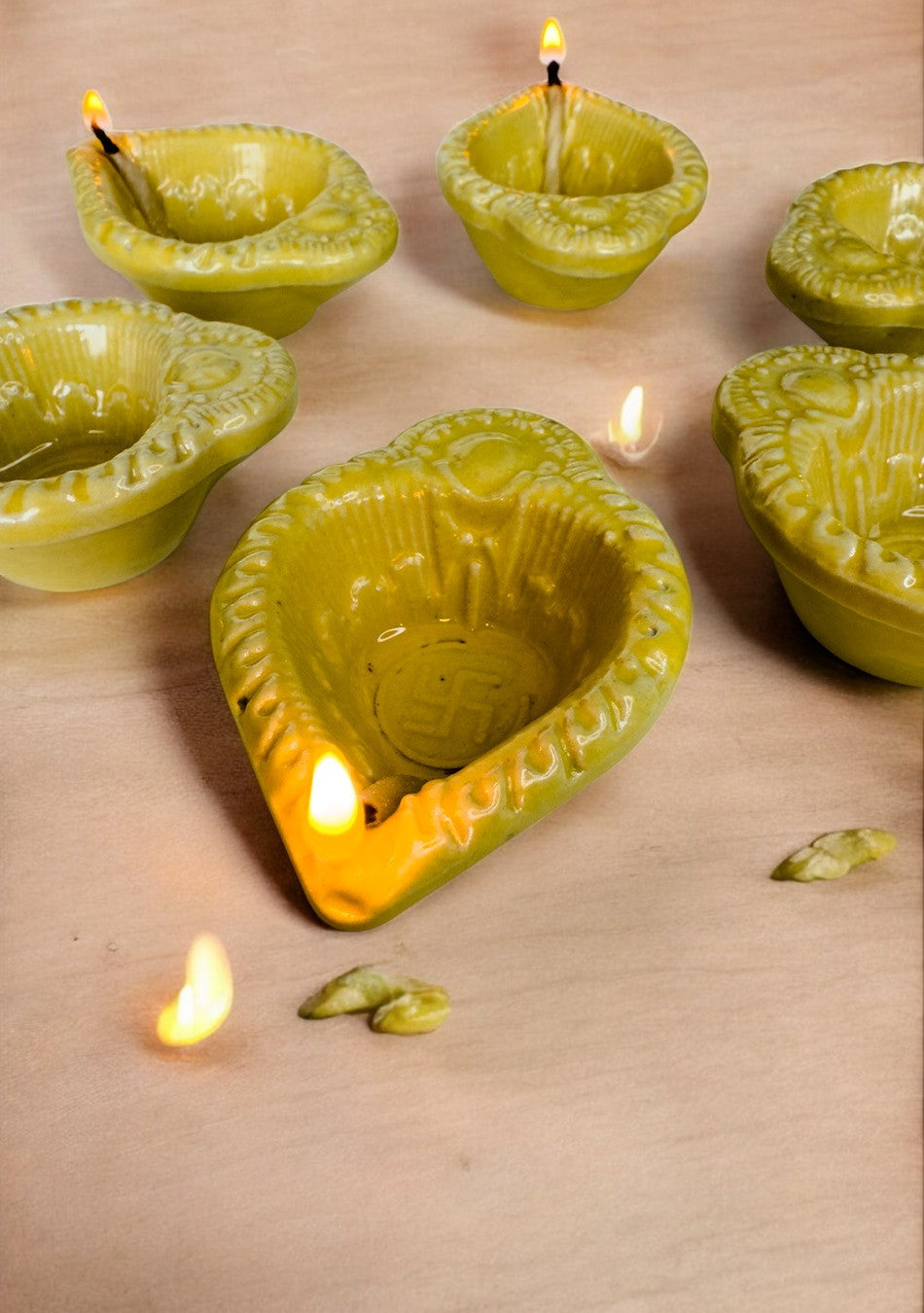 Amber Swastic Diya Set of 6
